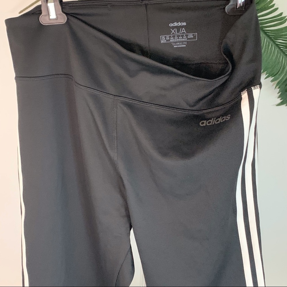 Adidas Women's D2m 3 Stripes High-Rise Long Tights, Size XL - Picture 12 of 13